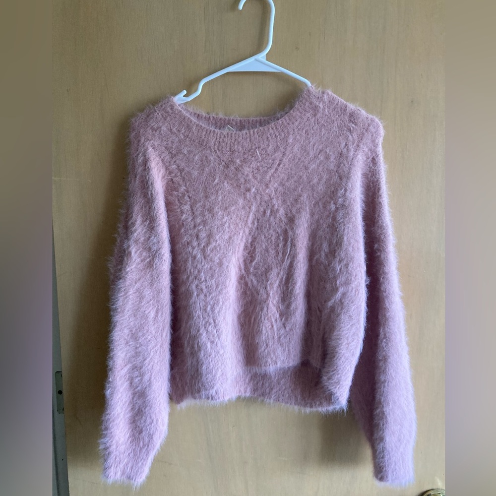 Pink fuzzy sweater